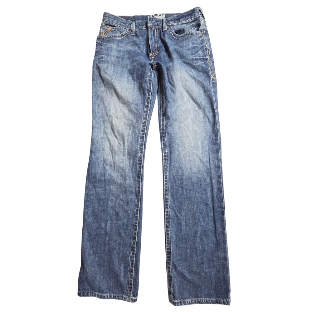 Ariat M4 Relaxed Boot Cut Jeans Mens 33x36 Medium Wash Denim Work Western Cowboy